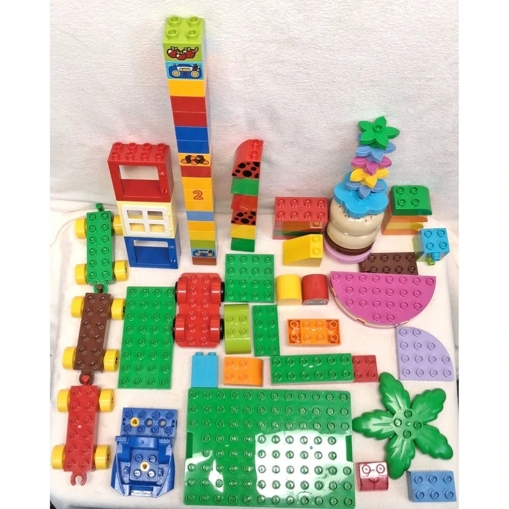 LEGO DUPLO Bulk Lot Interlocking Blocks Base Plates Wheels & Accessories